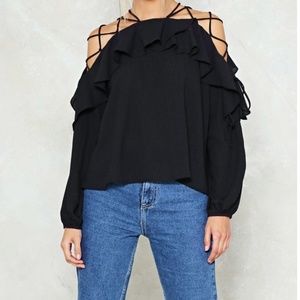 NWT Hang Around Ruffle Blouse🖤